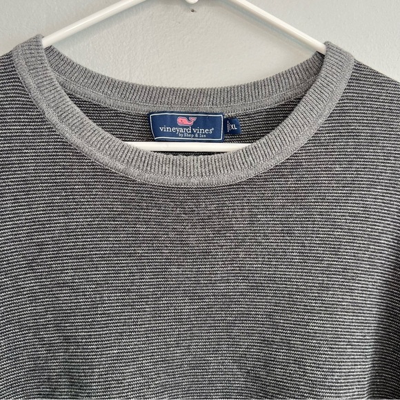 Vineyard Vines Men's Wool Cotton Blend Knit Crew Neck Sweater Sz XL Gray Basic - Picture 4 of 9